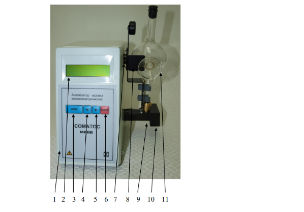 Конструктивное исполнение анализатора молока вискозиметрического «Соматос-Мини»